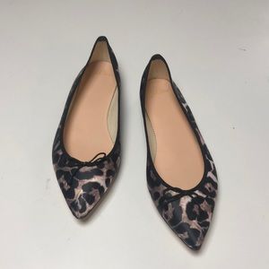 J Crew leopard satin classic Gemma ballet flat